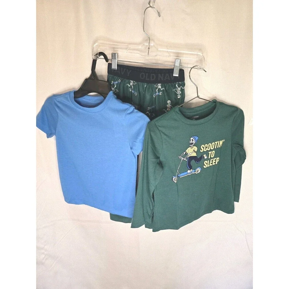 Old Navy Boy's 3pc Graphic Pajama Jogger Pants Set  - grind Plaid XS(5).